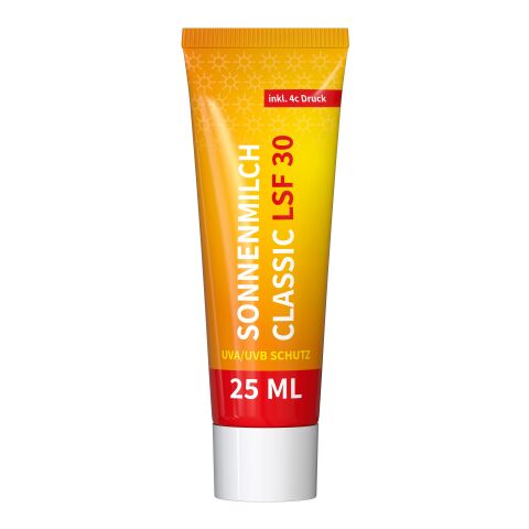 25 ml Tube - Sonnenmilch LSF 30 - FullbodyPrint Weiß | ohne Werbeanbringung