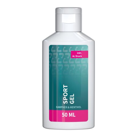 50 ml Flasche  - Sportgel - Body Label Weiß | ohne Werbeanbringung