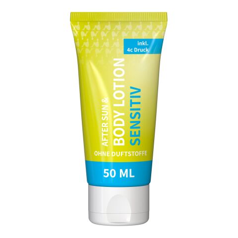 50 ml Tube - Body &amp; After Sun Lotion (sensitiv) - FullbodyPrint Weiß | ohne Werbeanbringung