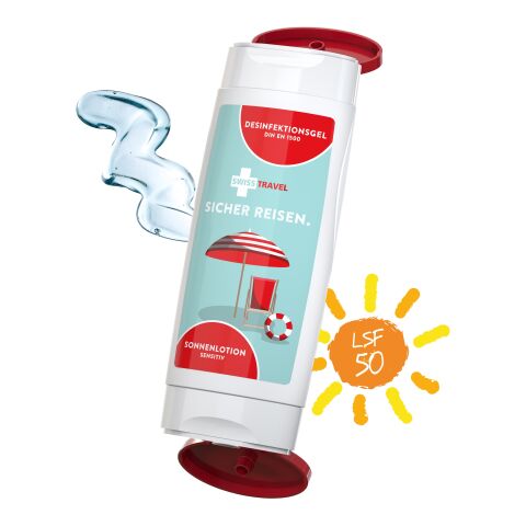 DuoPack Sonnenmilch LSF 50 (sensitiv) + Hände-Desinfektionsgel (DIN EN1500) (2 x 50 ml) ohne Werbeanbringung