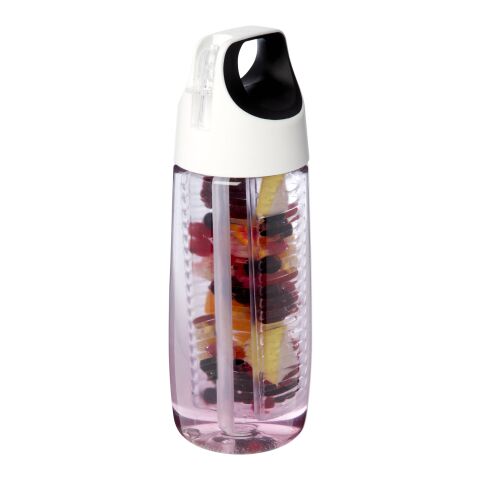 HydroFruit 700 ml Sportflasche aus recyceltem Kunststoff mit Klappdeckel und Trinkhalm Standard | weiss | ohne Werbeanbringung | Nicht verfügbar | Nicht verfügbar