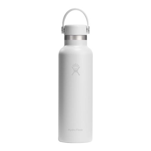 Hydro Flask Standard Mouth 621 ml isolierte Edelstahl Trinkflasche mit Strohhalmverschluss weiss