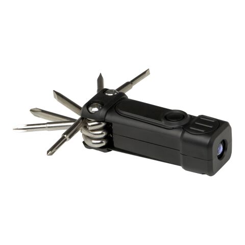 Octo 8-in-1 Schraubenzieher-Set aus recyceltem RCS Kunststoff mit Taschenlampe schwarz