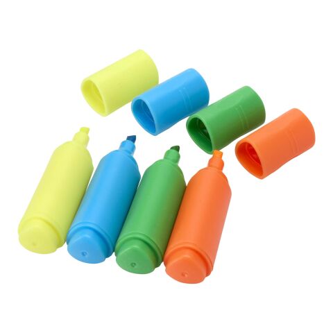 Mini Textmarker Set aus recyceltem Kunststoff Weiss