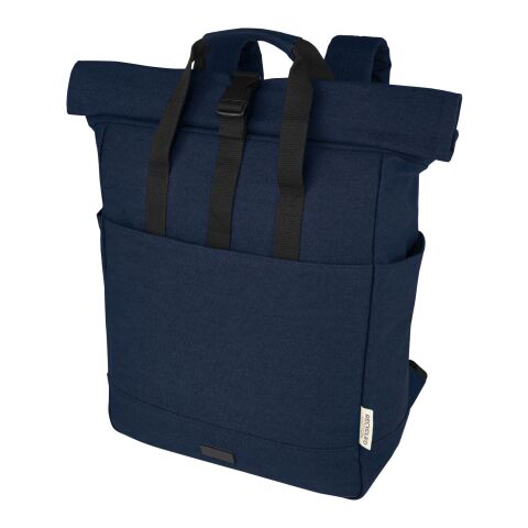 Joey 15&quot; GRS Rolltop Laptop-Rucksack aus recyceltem Canvas 15 L Standard | tiefes blau | ohne Werbeanbringung | Nicht verfügbar | Nicht verfügbar | Nicht verfügbar