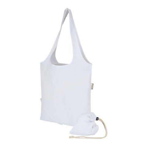Madras Blend 140 g/m², GRS-zertifizierte, faltbare Baumwoll Tragetasche, 7 l weiß
