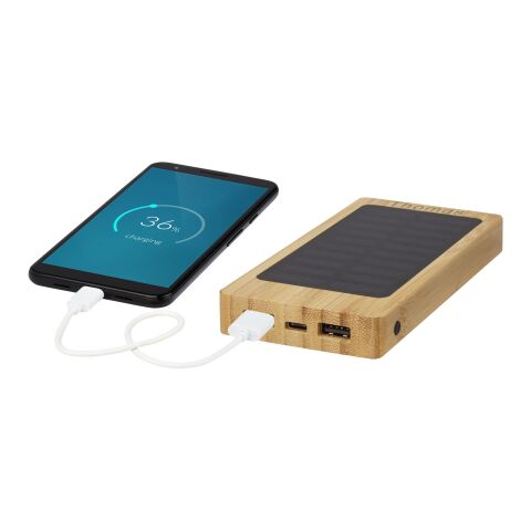 Alata 8000 mAh Bambus Solar-Powerbank Standard | Natur | ohne Werbeanbringung | Nicht verfügbar | Nicht verfügbar