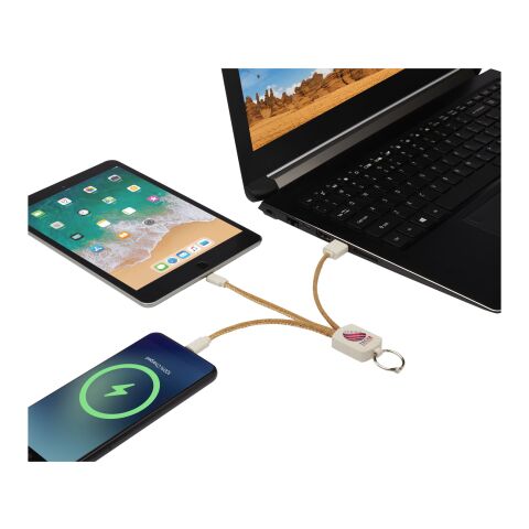 Bates Weizenstroh und Kork 3-in-1 Ladekabel Standard | natur | ohne Werbeanbringung | Nicht verfügbar | Nicht verfügbar