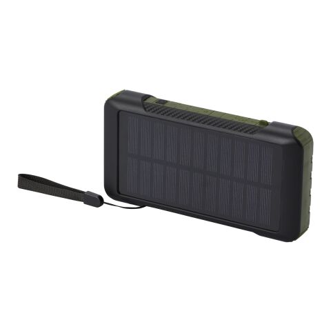 Soldy 10.000 mAh Solardynamo-Powerbank aus recyceltem GRS Kunststoff Standard | armeegrün | ohne Werbeanbringung | Nicht verfügbar | Nicht verfügbar
