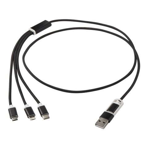 Versatile 5-in-1 Ladekabel aus recyceltem Aluminium Standard | schwarz | ohne Werbeanbringung | Nicht verfügbar | Nicht verfügbar