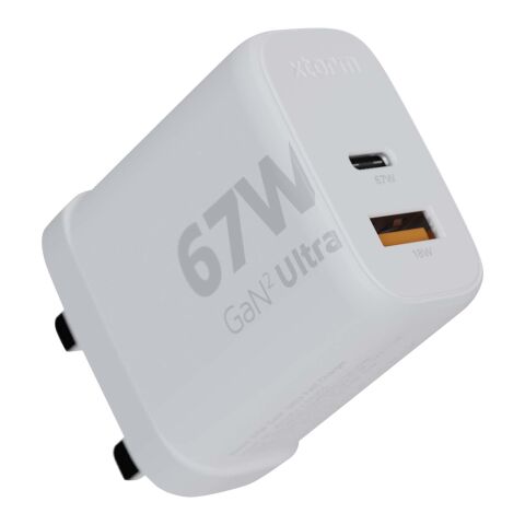 Xtorm XEC067G GaN² Ultra 67 W Wandladegerät mit UK-Stecker Standard | Weiß | ohne Werbeanbringung | Nicht verfügbar | Nicht verfügbar