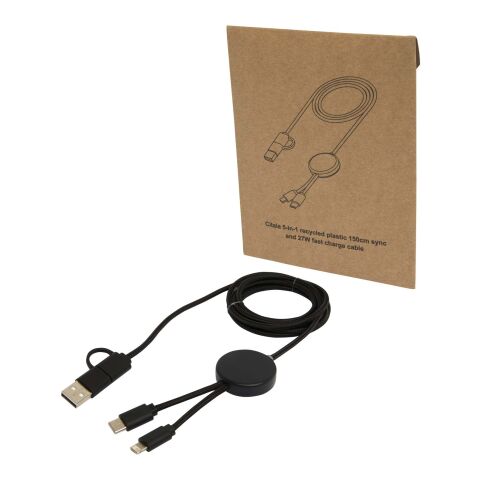 Citala 150 cm 5-in-1 Kabel aus recyceltem Kunststoff für Datenübertragung und 27W Schnellladung Standard | schwarz | ohne Werbeanbringung | Nicht verfügbar | Nicht verfügbar