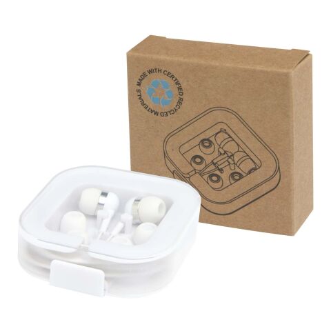 Baekdu kabelgebundenes Headset Typ-C mit Aufbewahrungsbox aus recyceltem Kunststoff weiss