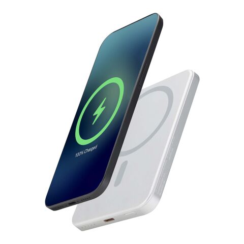 Avis 5000 mAh RCS Powerbank aus recyceltem Aluminium mit Magnetfunktion Silber
