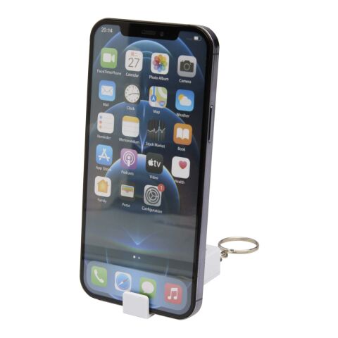 Aggia Telefonladestation aus recyceltem Kunststoff mit Fidget-Toy weiss | ohne Werbeanbringung | Nicht verfügbar | Nicht verfügbar