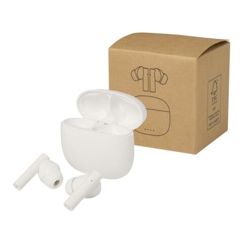 Alterf True Wireless Bluetooth® Headset aus recyceltem Kunststoff mit Silikon-Ohrstöpseln Standard | weiss | ohne Werbeanbringung | Nicht verfügbar | Nicht verfügbar