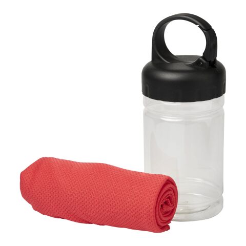 Remy Kühlhandtuch in PET-Behälter Standard | rot | ohne Werbeanbringung | Nicht verfügbar | Nicht verfügbar | Nicht verfügbar