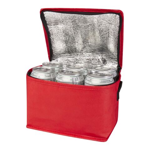 Spectrum Kühltasche aus recyceltem GRS Non Woven für 6 Dosen 4 L Standard | transparent rot | ohne Werbeanbringung | Nicht verfügbar | Nicht verfügbar