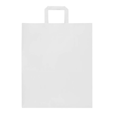 Kraft 80–90 g/m² Papiertasche mit flachen Griffen – 32 × 17 × 39 cm weiss | ohne Werbeanbringung | Nicht verfügbar | Nicht verfügbar