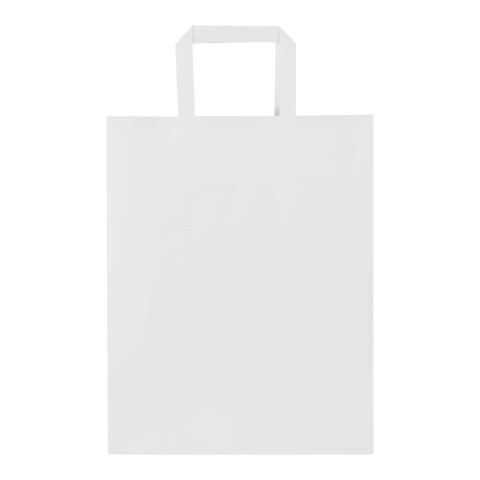 Kraft 80 g/m² Papiertasche mit flachen Griffen – 25 × 15 × 32 cm weiss