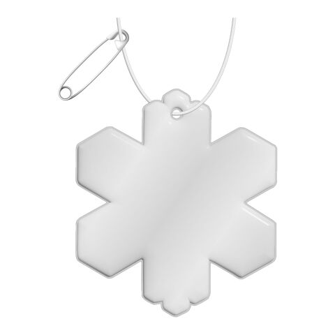RFX™ Reflektierender TPU-Aufhänger Schneeflocke weiß | ohne Werbeanbringung | Nicht verfügbar | Nicht verfügbar
