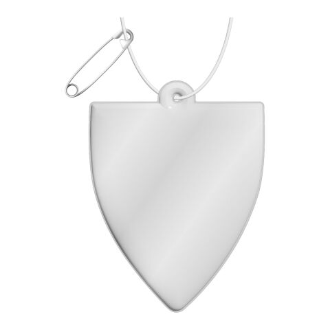 RFX™ reflektierender PVC-Koffer-Aufhänger weiß | 1-farbiger Siebdruck | Vorderseite | 47 mm x 64 mm