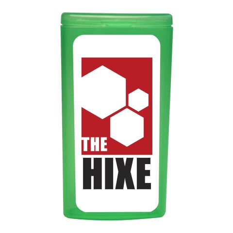 MiniKit Erste-Hilfe transparent grün | 1-farbiger Digitaler Aufkleber | Vorderseite | 39 mm x 82 mm