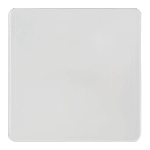 Renzo quadratischer Kunststoffuntersetzer weiß | ohne Werbeanbringung | Nicht verfügbar | Nicht verfügbar