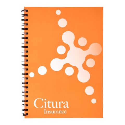 Desk-Mate® A4 Notizbuch Kunststoffumschlag - blanko weiß-schwarz | ohne Werbeanbringung | Nicht verfügbar | Nicht verfügbar