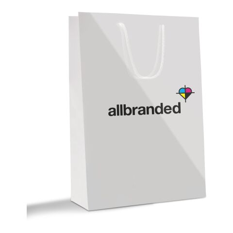 Papiertragetasche 24 x 34 cm mit farbigen Kordeln 4C Offsetdruck | glänzend | 248 - grün