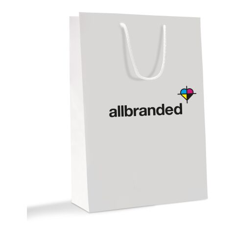 Papiertragetasche 24 x 34 cm mit farbigen Kordeln ohne Werbeanbringung | matt | 129 - khaki