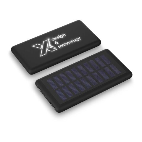 SCX.design P30 8000 mAh Solar Powerbank mit Leuchtlogo Standard | schwarz | ohne Werbeanbringung | Nicht verfügbar | Nicht verfügbar
