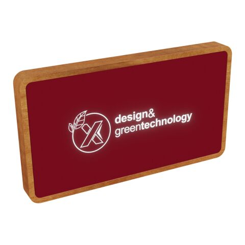 SCX.design P36 5000 mAh kabellose Powerbank mit Leuchtlogo Standard | Mid red-holz | ohne Werbeanbringung | Nicht verfügbar | Nicht verfügbar