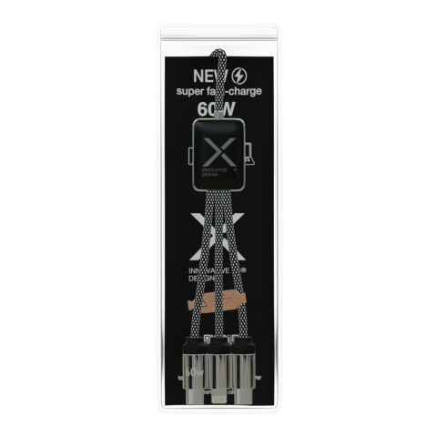 SCX.design C33 60W Typ C Ladekabel mit doppeltem Leuchtlogo  Standard | heather schwarz | ohne Werbeanbringung | Nicht verfügbar | Nicht verfügbar