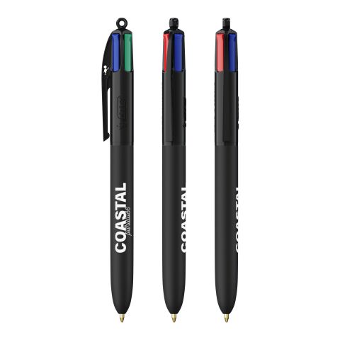 BIC® 4 Colours Soft schwarz | 1-farbiger Siebdruck | Schaft-Clipverlängerung | 30.00 mm x 43.00 mm