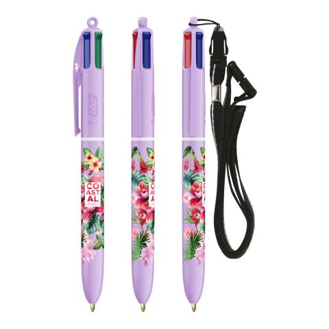 BIC® 4 Colours® Pastel + lanyard Pastelllila