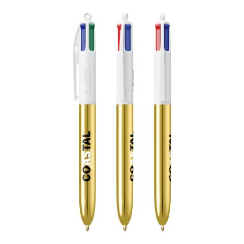 BIC® 4 Colours Shine Kugelschreiber Weiß-gold