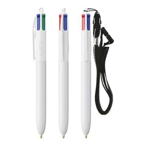 BIC® 4 Colours® ECO + lanyard weiß