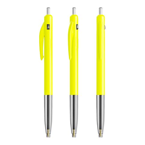 BIC® M10® Clic Druckkugelschreiber Hellgelb | 1-farbiger Siebdruck | Schaft-Rechts vom Clip | 8.00 mm x 42.00 mm