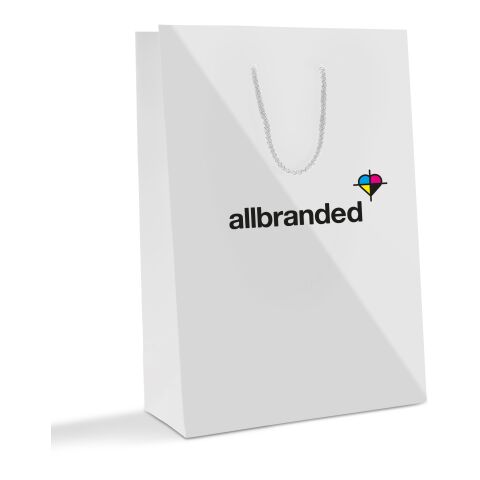 Papiertragetasche 30 x 40 cm Hochformat  4C Offsetdruck | glänzend | 01 - weiß