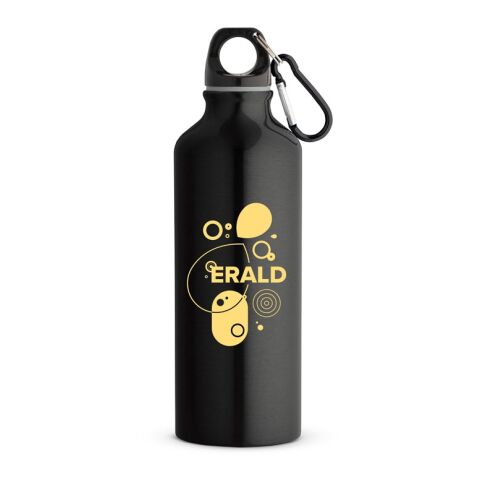 RE-LANDSCAPE M. Flasche aus recyceltem Aluminium (100% rAL) 530 mL mit Karabiner schwarz | ohne Werbeanbringung | Nicht verfügbar | Nicht verfügbar | Nicht verfügbar