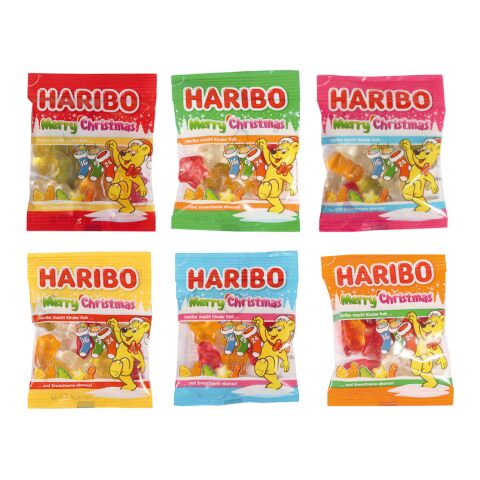 Adventskalender mit Haribo Fruchtgrummi, Inlay aus Papier bunt | ohne Werbeanbringung