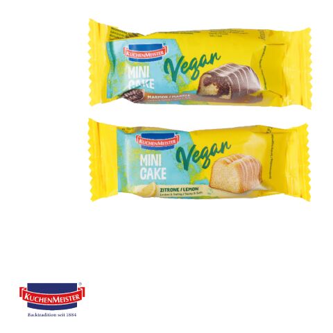 Mini Kuchen Vegan Mit Werbebanderole bunt | ohne Werbeanbringung