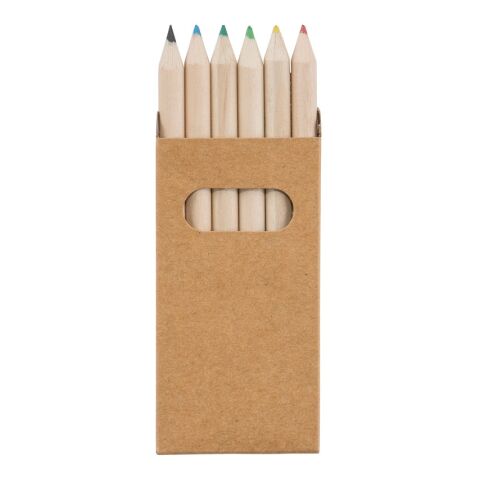 BIRD. Buntstift Schachtel mit 6 Buntstiften Beige | ohne Werbeanbringung