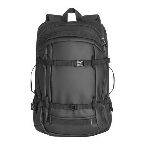 KAMPALA. Laptop-Rucksack aus 900D hochdichtem recyceltem Polyester mit wasserdichter Beschichtung und 210D Futter aus recyceltem Polyester 17&#039;3&quot; Schwarz | ohne Werbeanbringung
