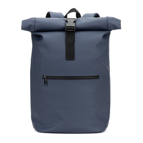 PORTLAND. Roll-Top-Rucksack aus PU mit Laptopfach, 16“ Blau