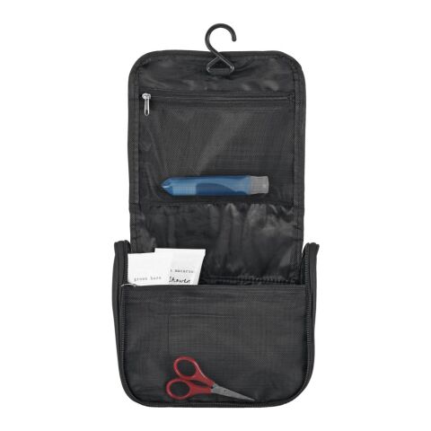 WILLIS. Kulturbeutel aus Mikrofasern mit diversen Taschen Schwarz | ohne Werbeanbringung