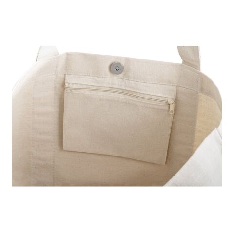 VILLE. Tragetasche aus 100% Canvas-Baumwolle mit einer Innentasche (280 g/m²) Beige | ohne Werbeanbringung