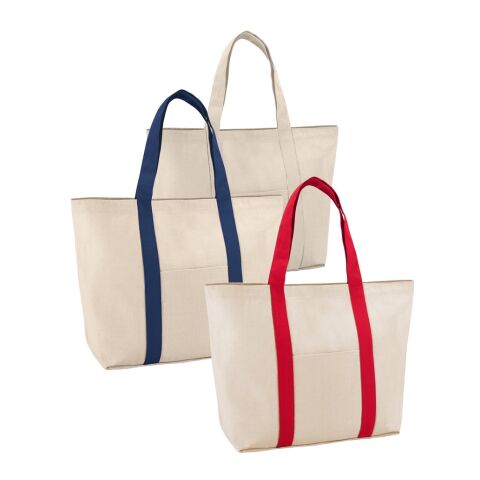 VILLE. Tragetasche aus 100% Canvas-Baumwolle mit einer Innentasche (280 g/m²) Blau | ohne Werbeanbringung