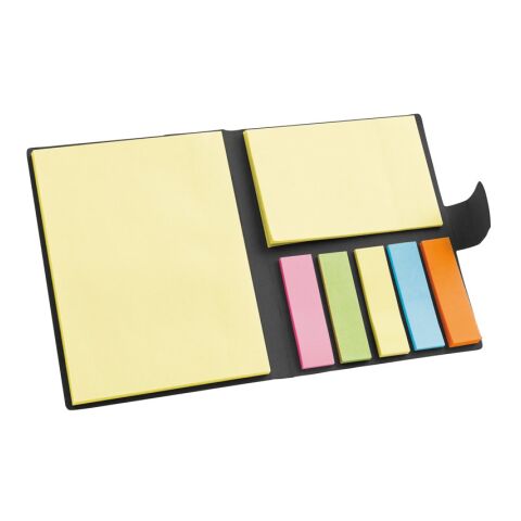 LEWIS. Haftnotizblock mit 7 farbigen Sätzen Schwarz | ohne Werbeanbringung